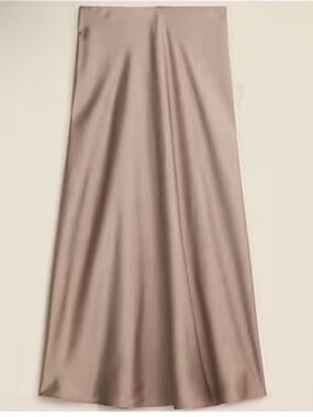 NWOT J. Crew Gwyneth Slip Skirt- Brown, Size Large
